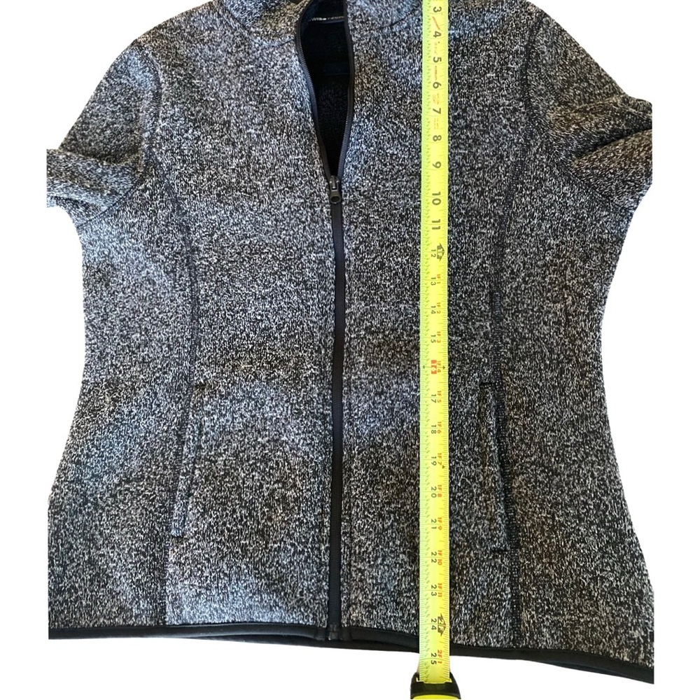 Swiss Tech Women’s Jacket 12/14 Knit Fleece Lined Full Zip Pockets Gray Black - Picture 7 of 8